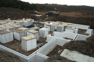 Insulated concrete walls, ICF, poured walls, concrete walls, effiency, green