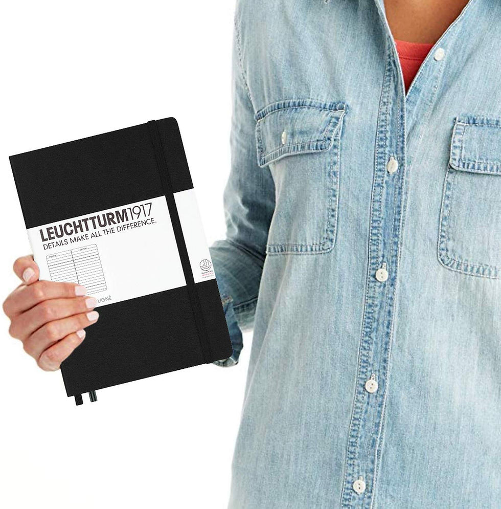 Thumbnail: Leuchtturm1917 Medium A5 Ruled Hardcover Notebook (Black) - 249 Numbered Pages