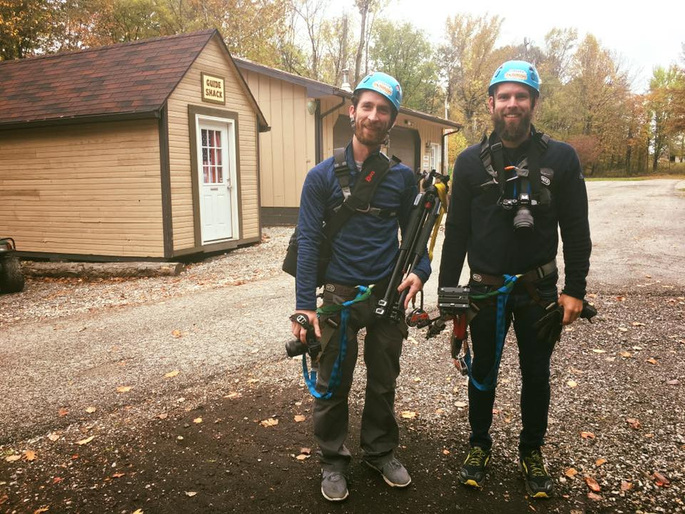 Josh and I getting ready to hang from some cable