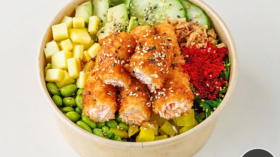 Poke saumon katsu (bien cuit)