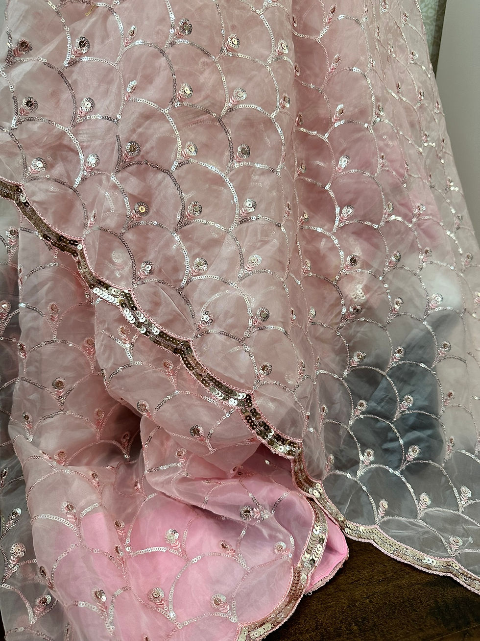 Thumbnail: Gorgeous Organza Silk Saree with sequin details