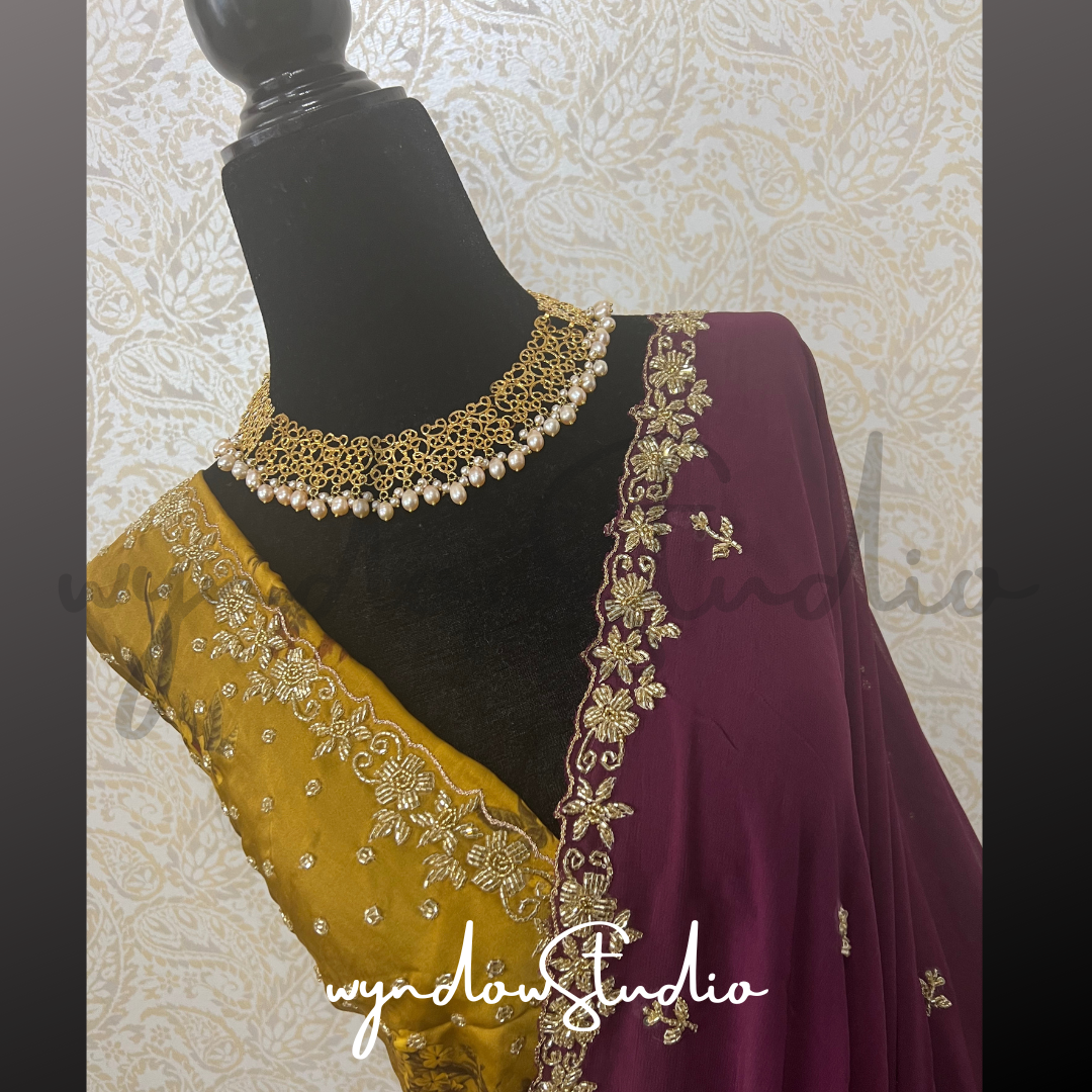Chiffon Georgette Saree with Katdana Work