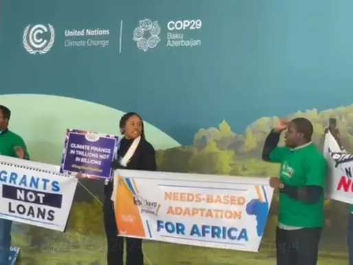 Protest action at COP29 against environmental pollution