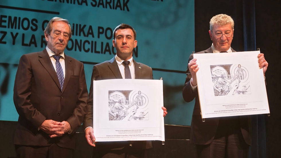 Aliyev and Pashinyan Honored with the Guernica Peace Prize