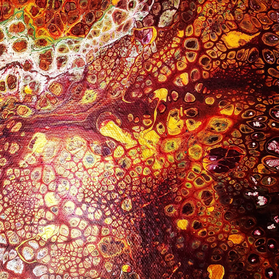 Thumbnail: Violet and Gold: the return of spring! - 50 x 50cm