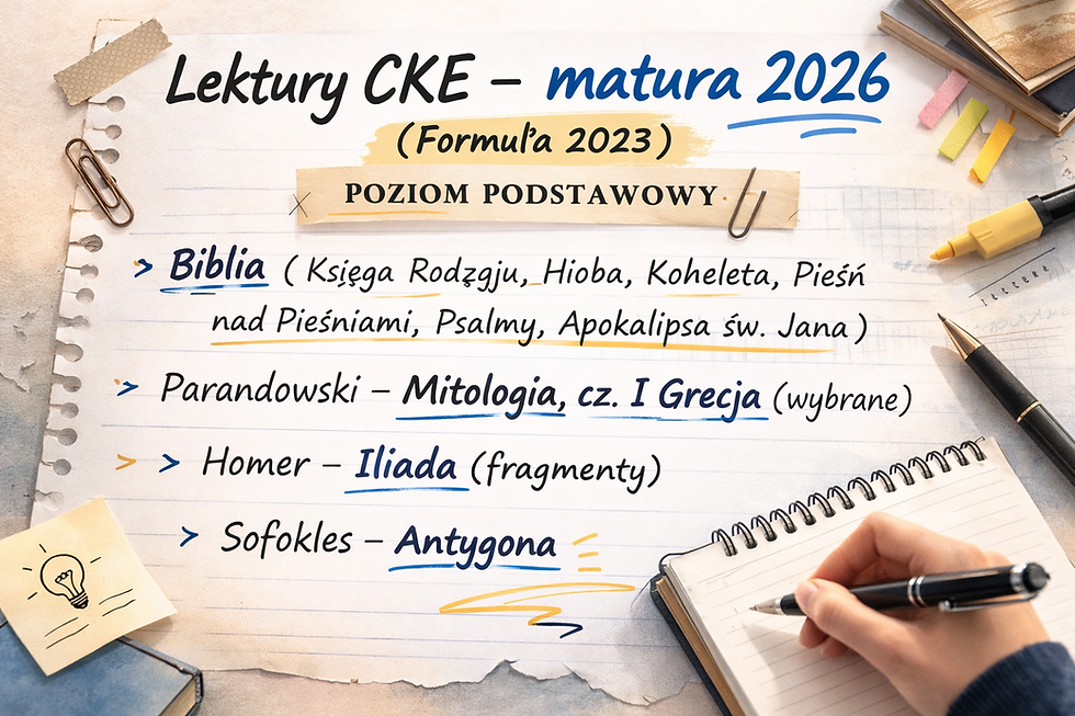 Spis lektur do matury - poziom podstawowy