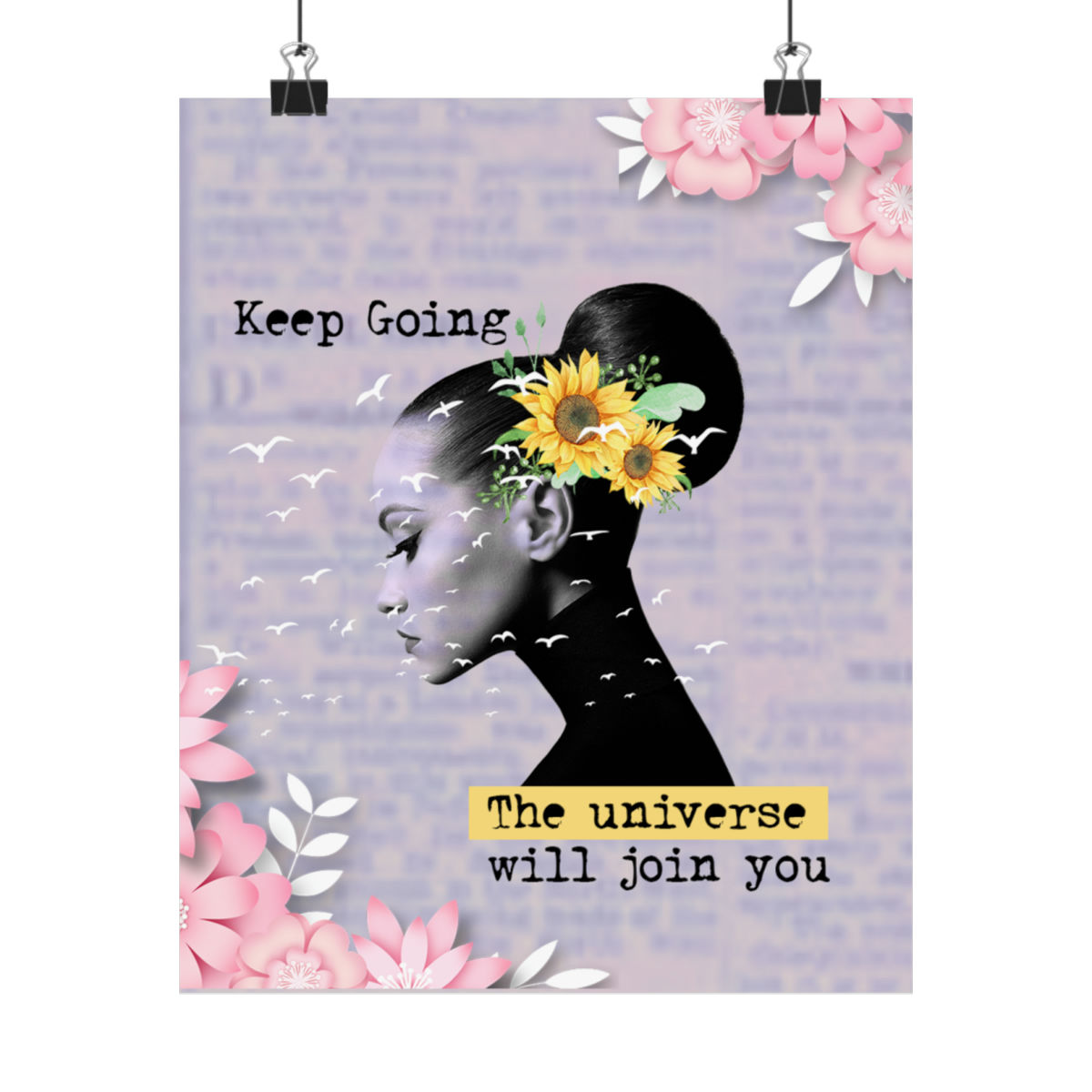 היקום איתך, המשיכי בדרכך- פוסטר מעוצב