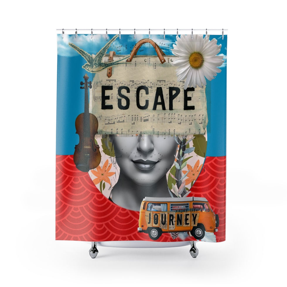 וילון מעוצב- מוזיקה, זמן לעצמך, תשחררי את עצמך באהבה