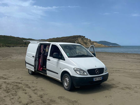 Camper on a beach