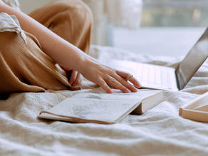A woman using her journal
