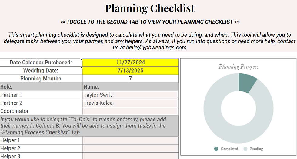 wedding planning checklist sample