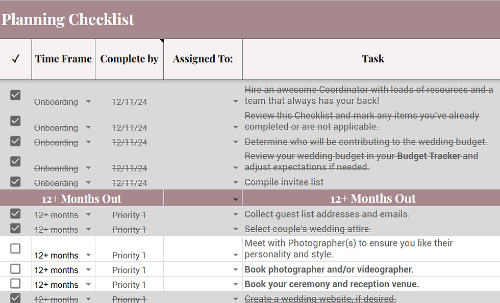 wedding smart calendar preview