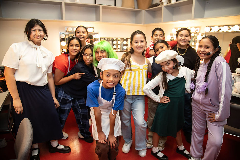 Cast members are all smiles before the show.