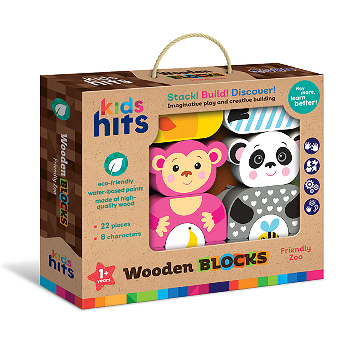 Wooden Blocks Friendly Zoo