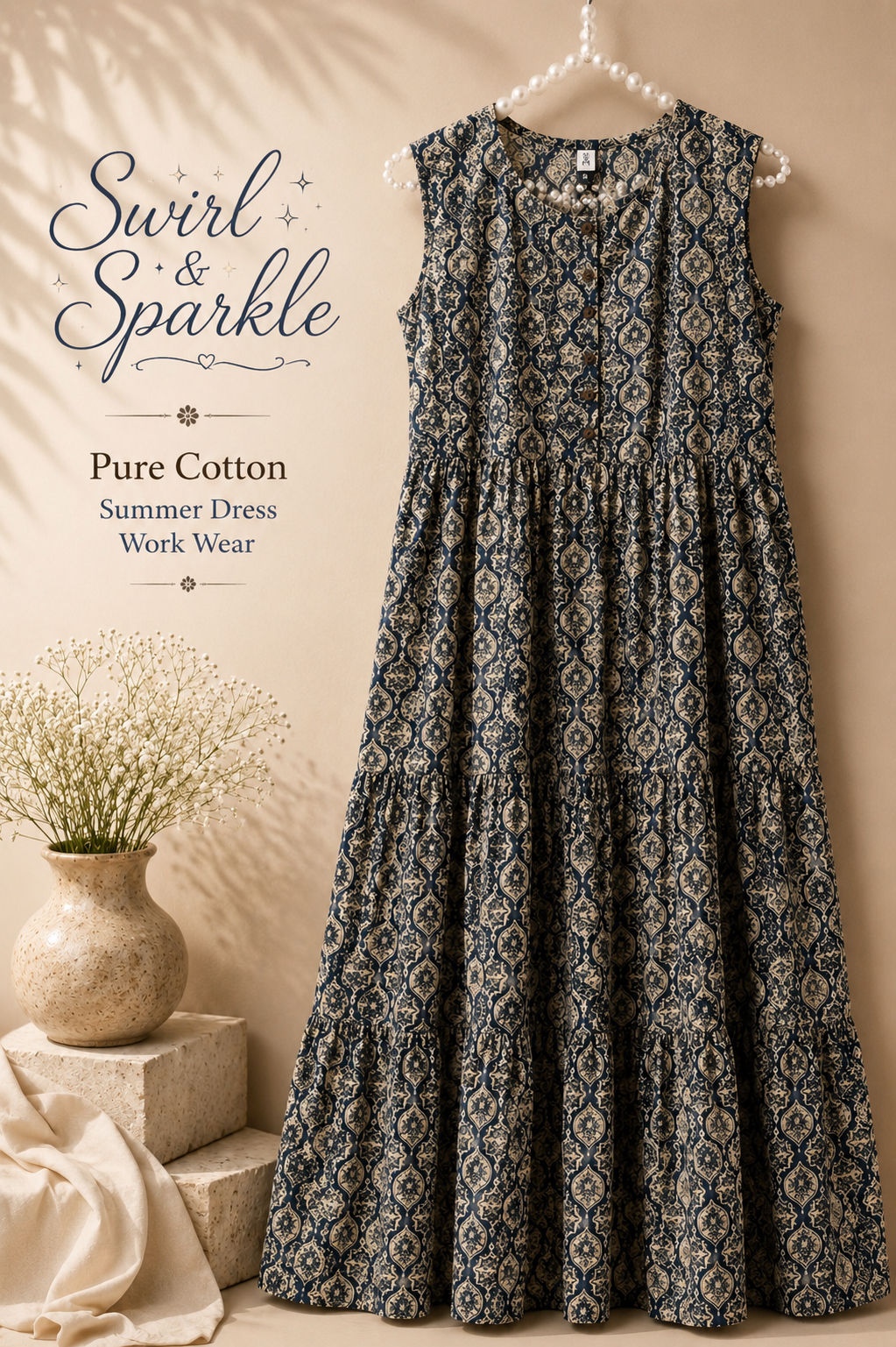 Summer Cotton Dress (Sleeves Available)