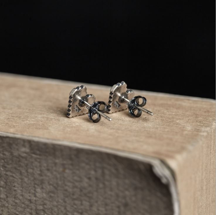 Thumbnail: Pixel Heart · 925 Silver Ear Studs