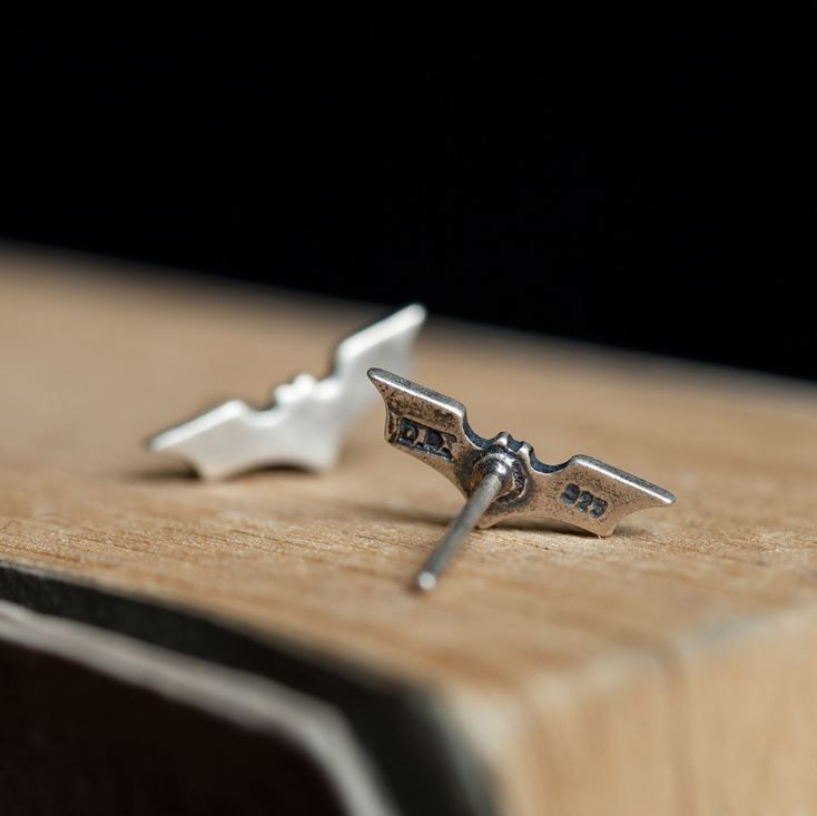 Thumbnail: Bat Symbol · 925 Silver Ear Studs