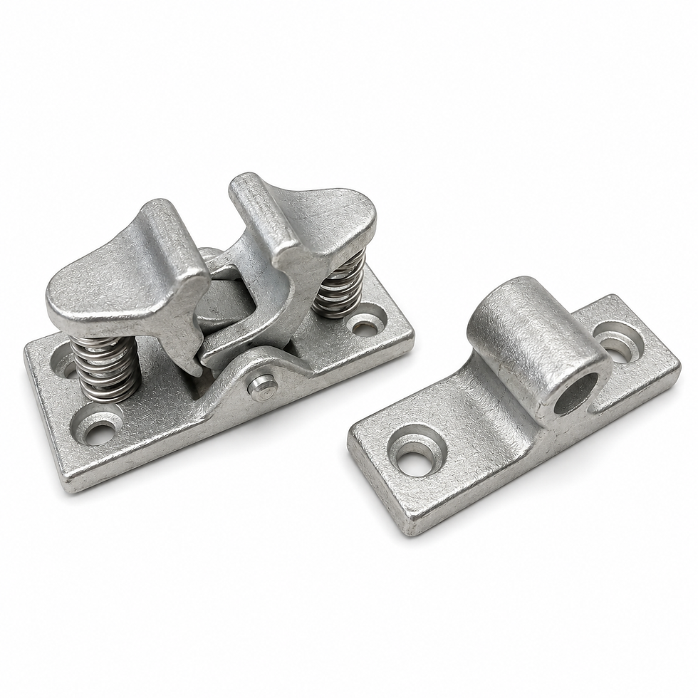 Thumbnail: Heavy-duty zinc plated door retainer supplied with matching catch plate for commercial vehicle and trailer doors.