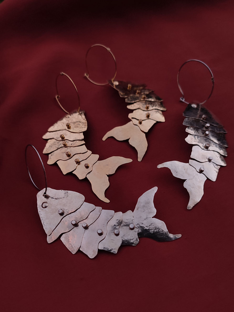 Miniatura: argola peixe articulado | dourado