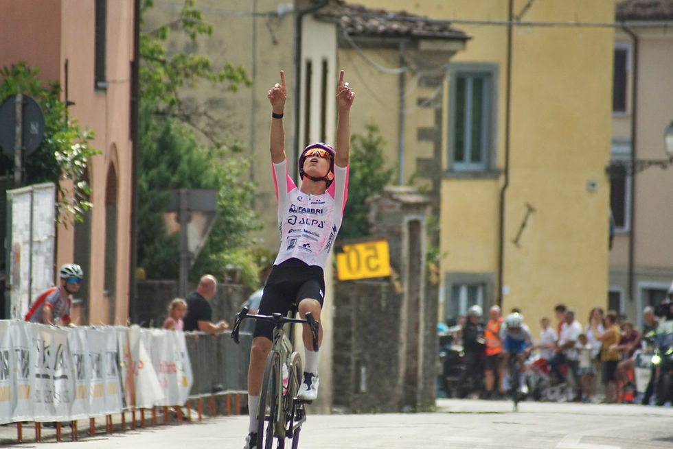 Eye-level view of a cyclist riding through the scenic Tuscan landscape