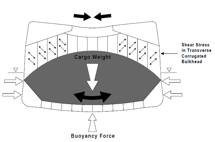 Cargo vs Buoyancy Force causing Shear in Bulkheads