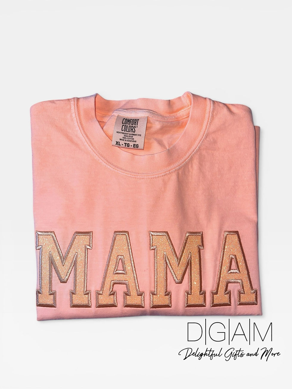 Thumbnail: Neon Glitter Applique MAMA T-Shirt (CHOOSE YOUR TITLE)
