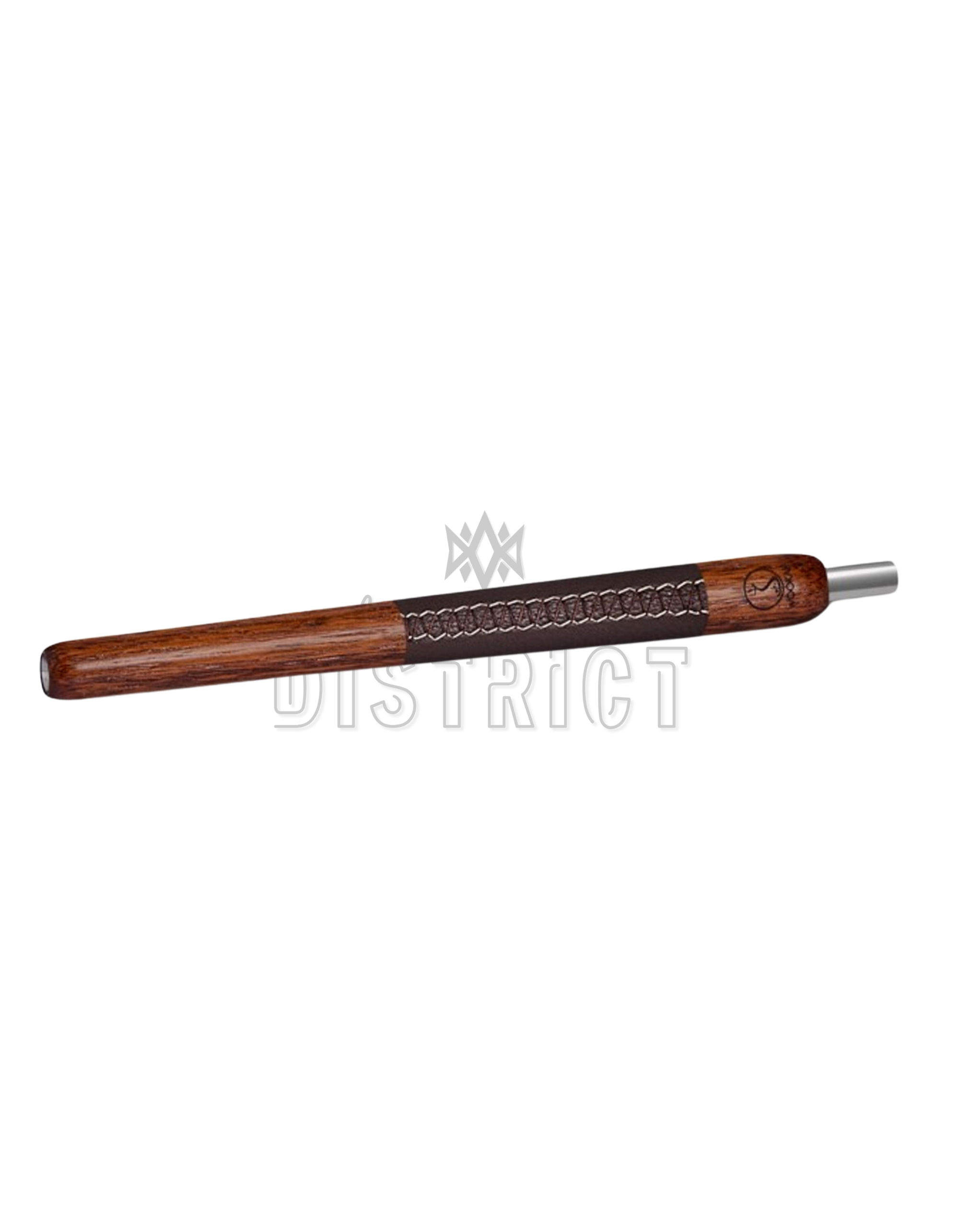 WOOKAH Wooden Mouthpiece Brown Leather- Merbau
