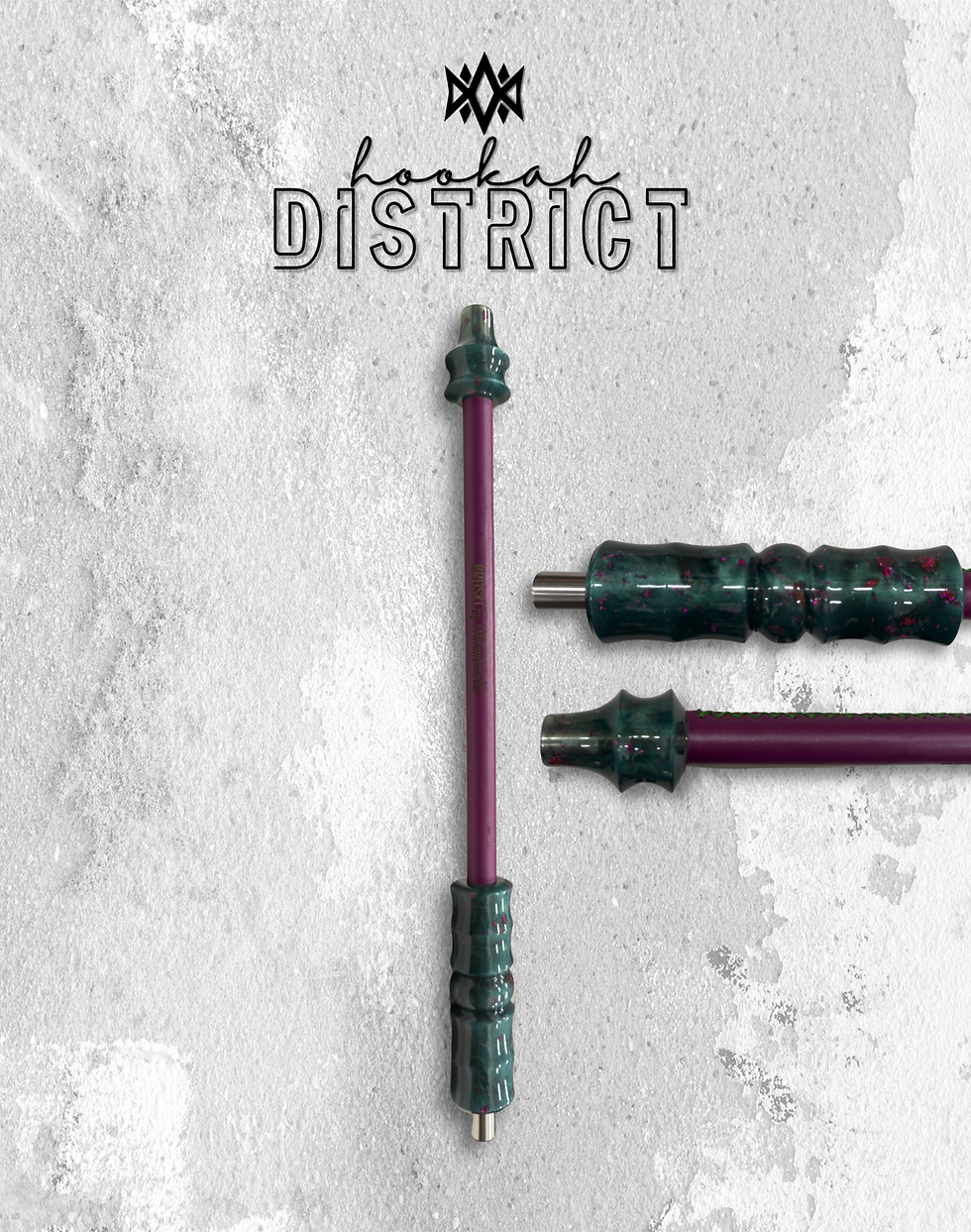 VM Handmade Leather/Epoxy Hose Handle-Green/Purple