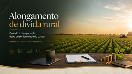 Alongamento de Dívida Rural: quando a renegociação é direito do produtor rural 