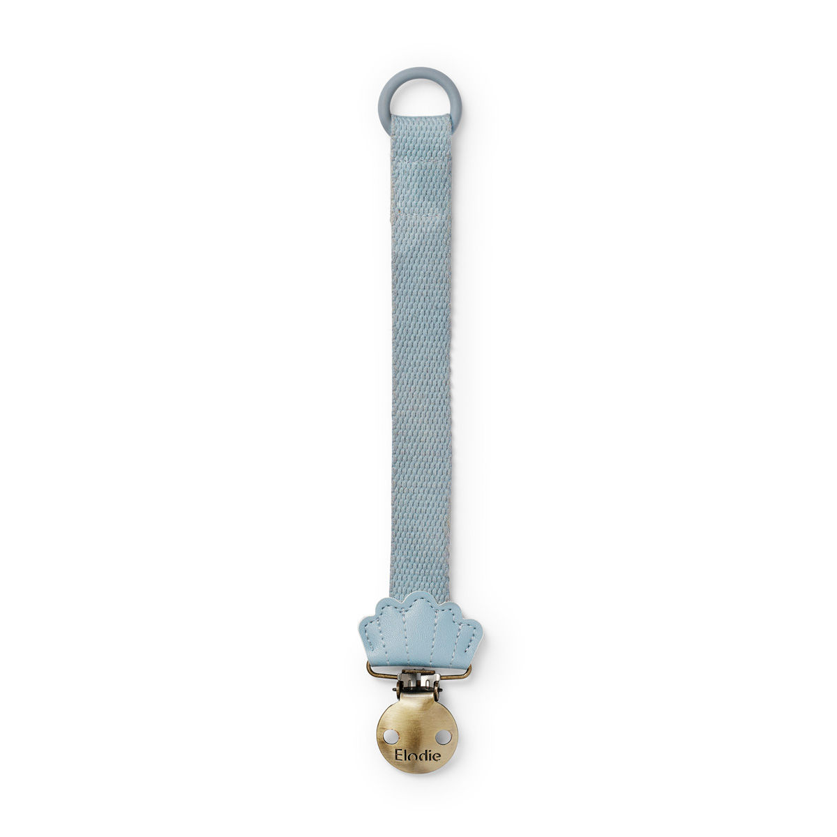 Elodie Pacifier Clip - Sunrise Blue Scallop