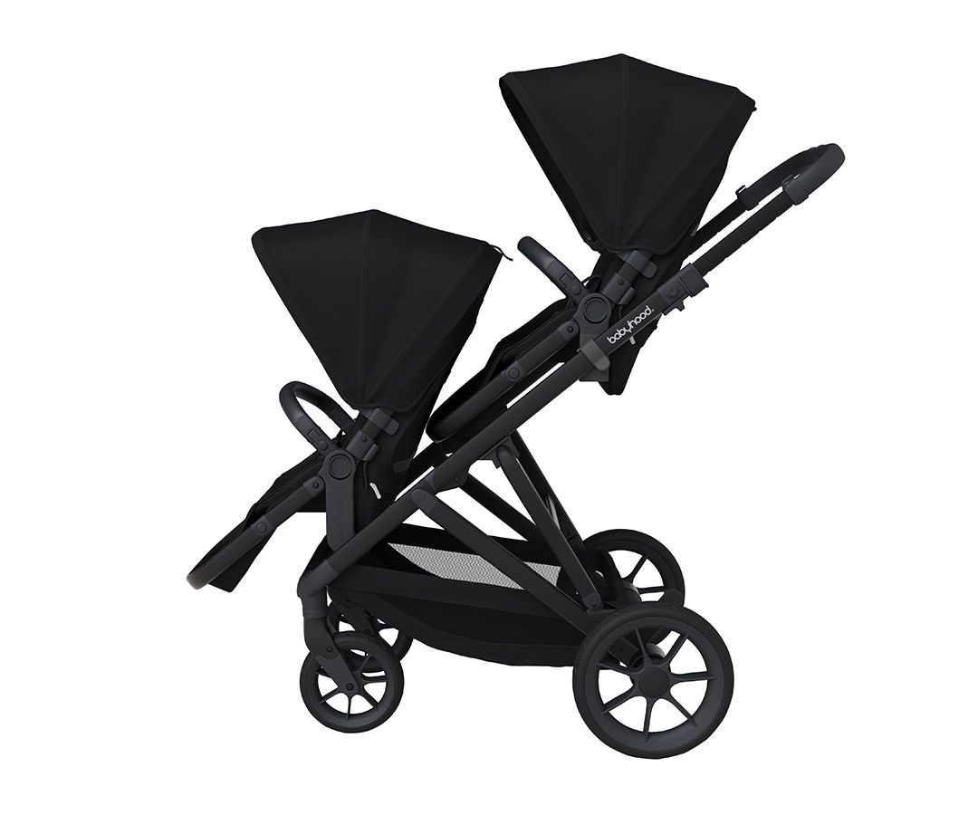 Babyhood Doppio Plus Stroller Double 2 x Seats – Black