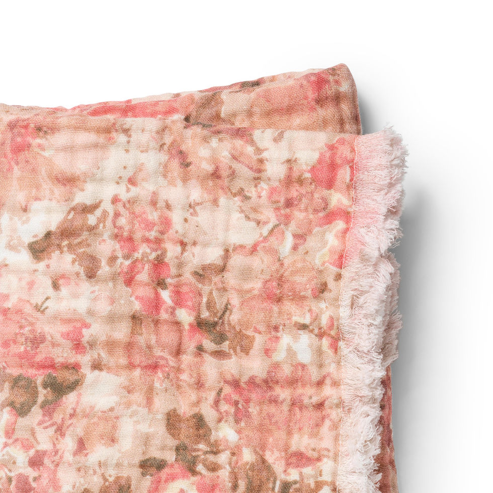 Thumbnail: ELODIE - Soft Cotton Blanket - River Rose