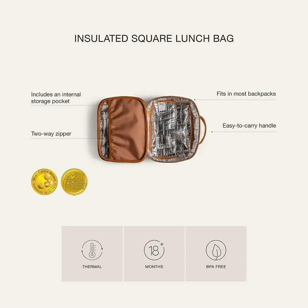 Thumbnail: Citron Insulated Square Lunch bag - Tiger