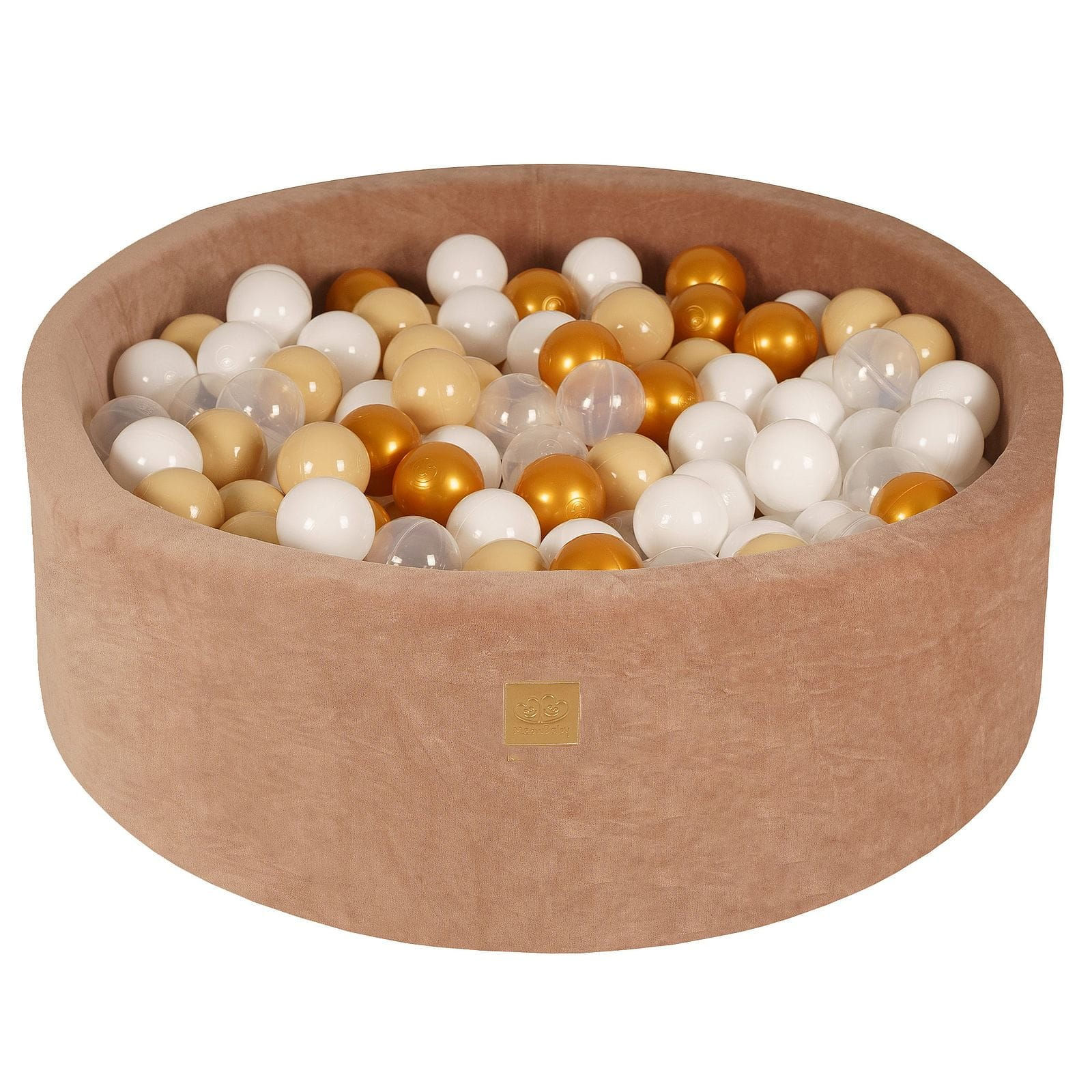 MeowBaby® Round Ball Pit Velvet Beige, 200 balls