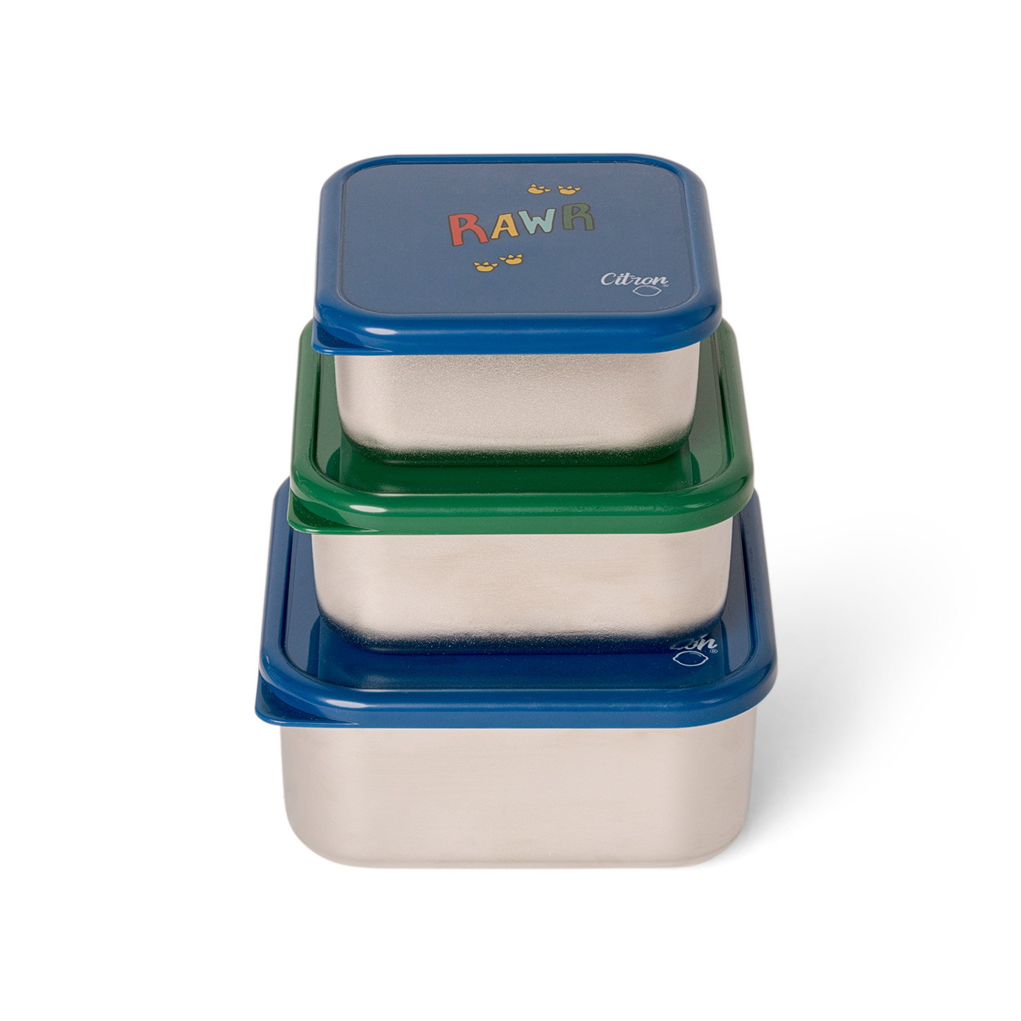 CITRON Stainless Steel Nesting Stackable Lunchbox - Dino