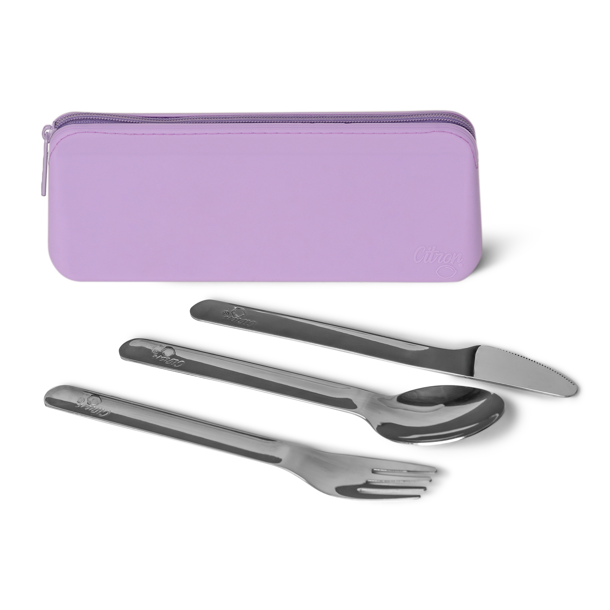 CITRON Stainless Steel Cutlery Set with Pouch - Purple