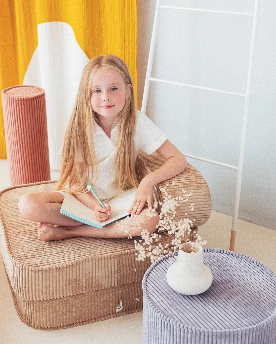Thumbnail: Wigiwama - Round Pouffe - Blueberry Blue