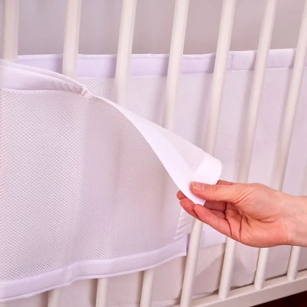 Thumbnail: Purflo Breathable Cot Bumpers 2 Pack Soft White