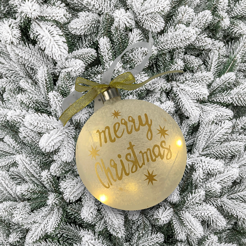 Thumbnail: Merry Christmas Light Up Glass Bauble