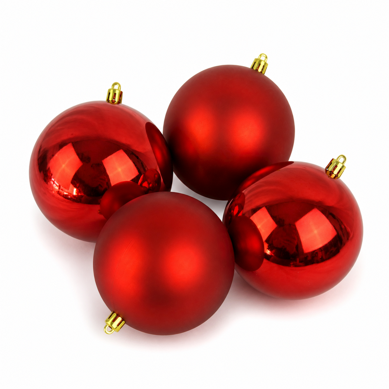Red Shatterproof Baubles (10cm) – Pack of 4