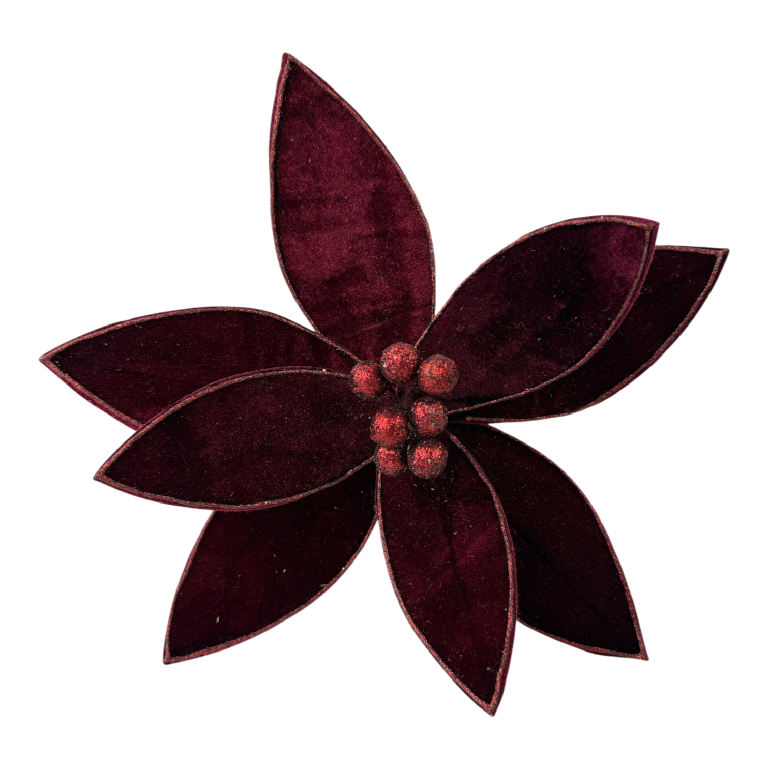 Dark Red Poinsettia Decoration