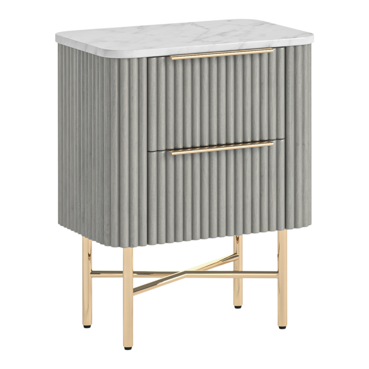 Mason Narrow Two-Drawer Bedside Table