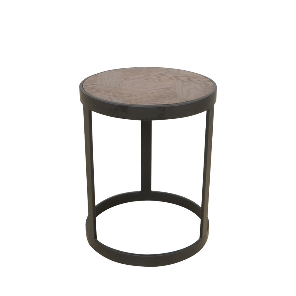 Thumbnail: Milan Set of 2 Round Conor Table Brown / Black