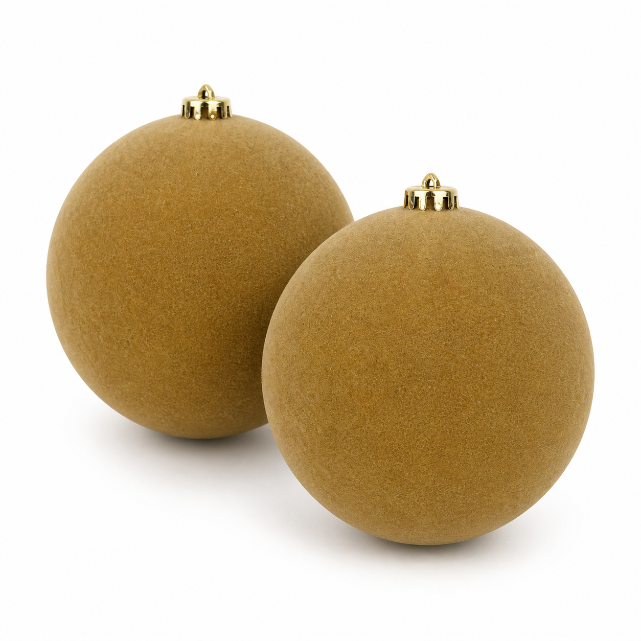Cream Velvet Shatterproof Baubles (15cm) – Pack of 2