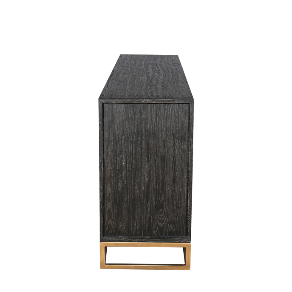 Thumbnail: Jorge 4 Door Sideboard Black/ Brass