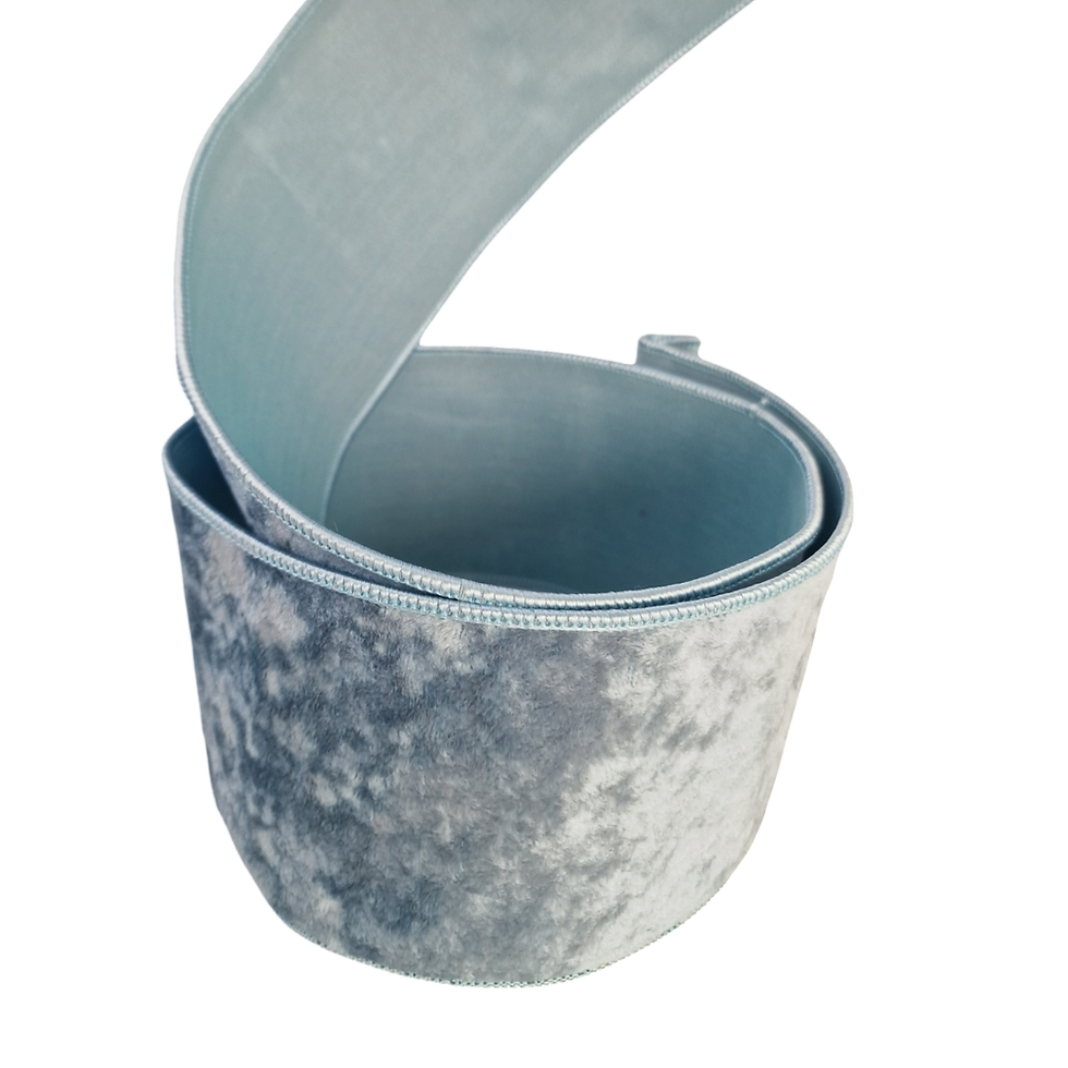 Thumbnail: Velvet Ribbon, Blue, 4" 10M