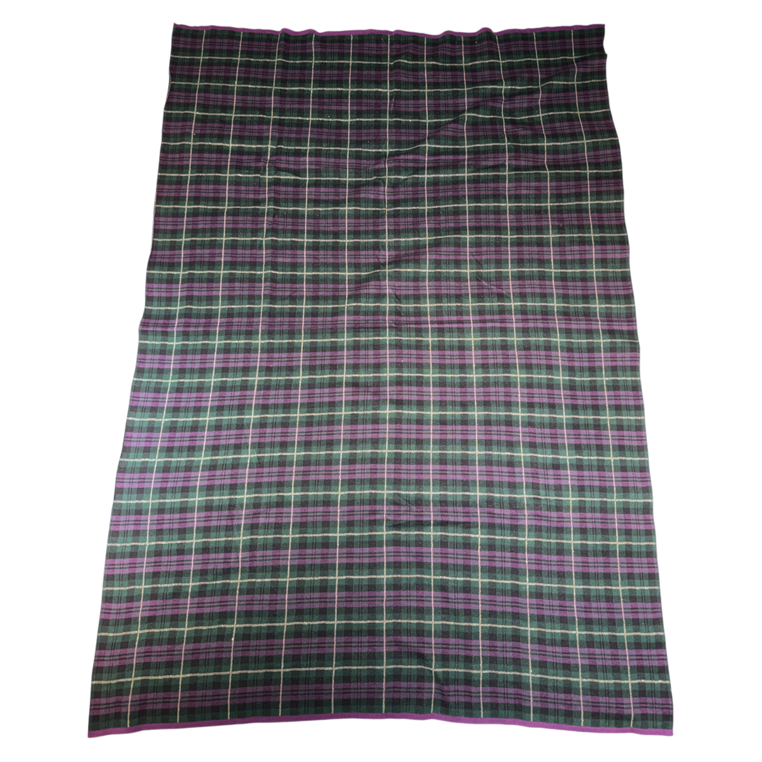 Green & Purple Tartan Throw