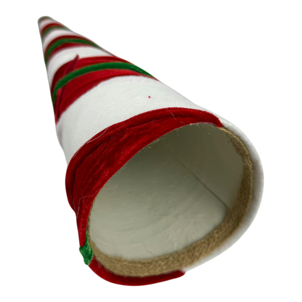Thumbnail: Red & White Stripe Cone Christmas Decoration - 59cm