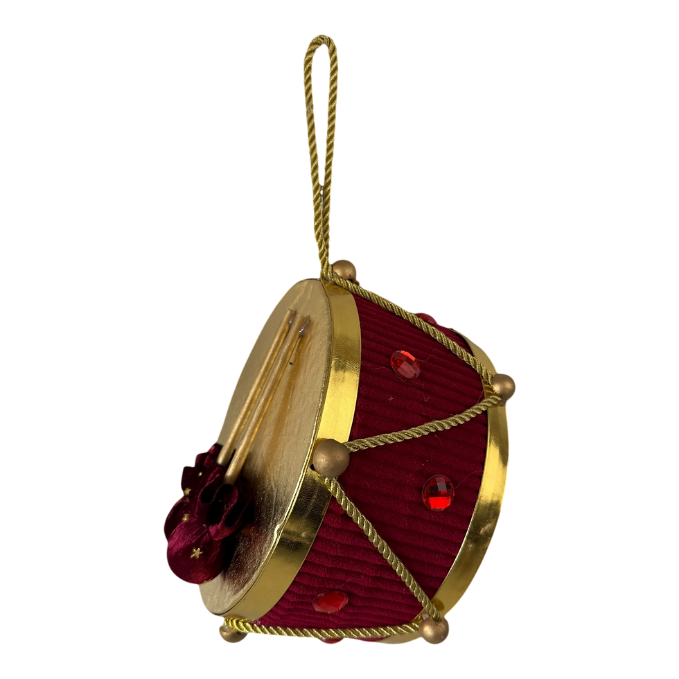 Thumbnail: Red & Gold Drum Christmas Tree Ornament