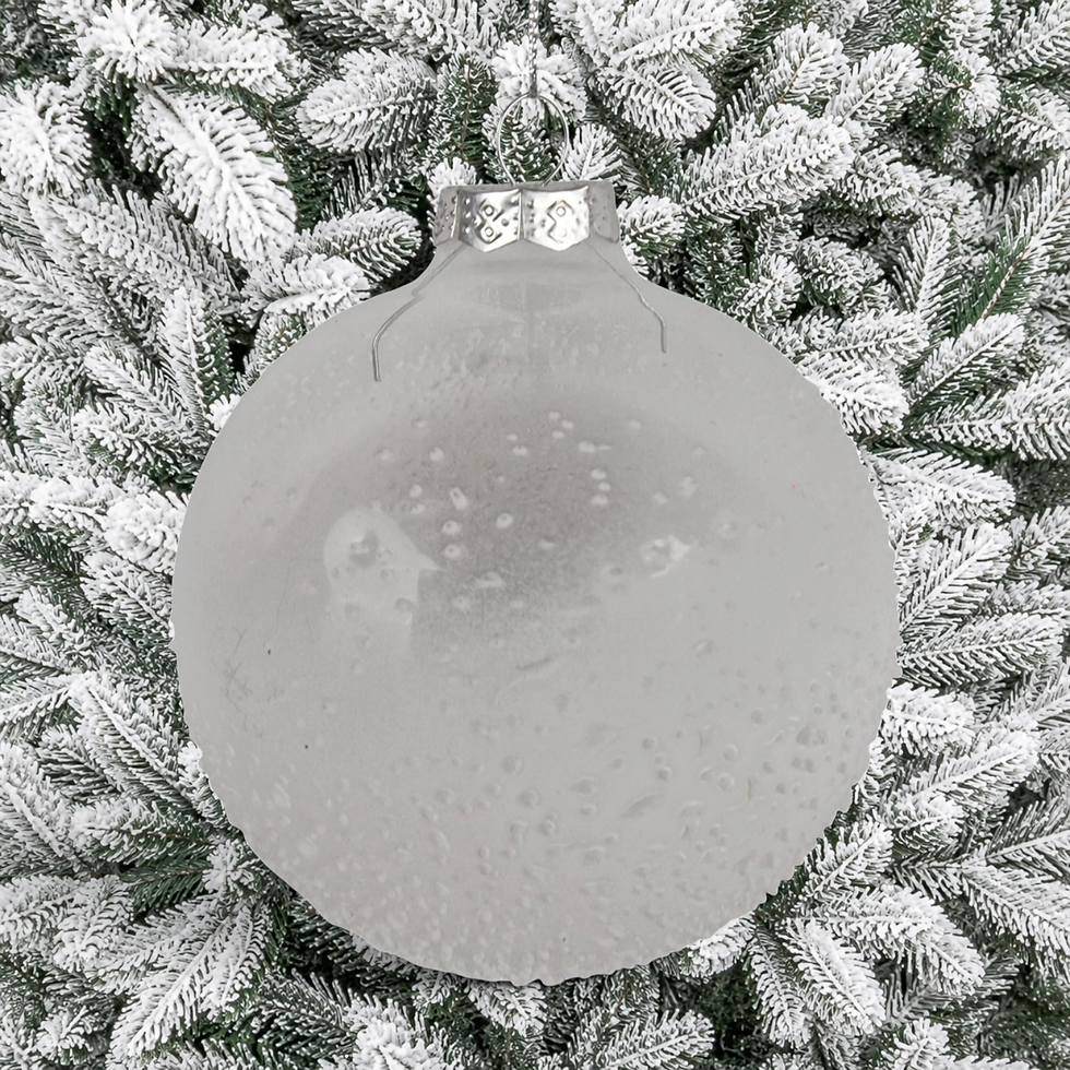 Thumbnail: White Glass Bauble - Set of 6